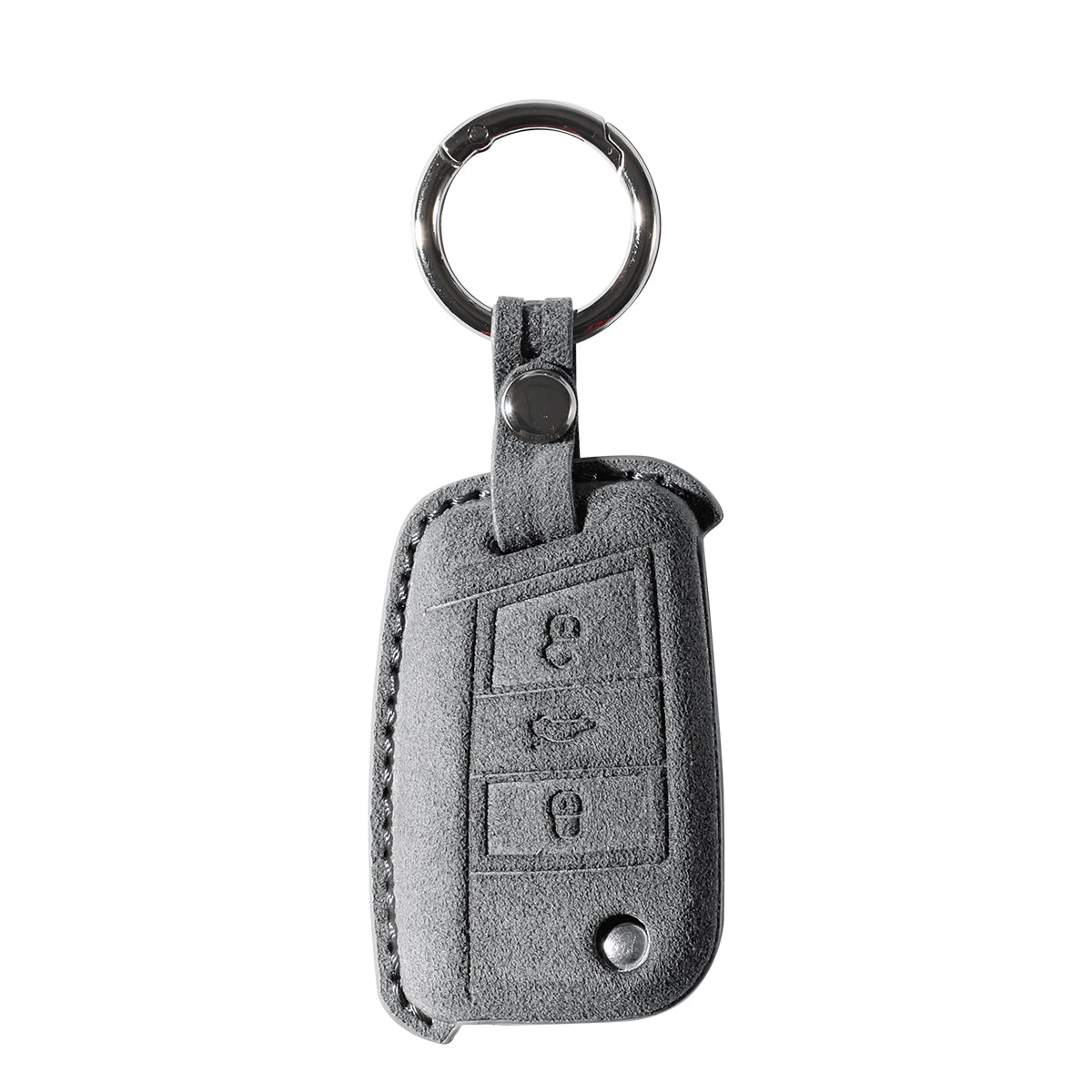 Alcantara Car Key Fob Cover for Volkswagen | Model A with Buckle - Space Grey