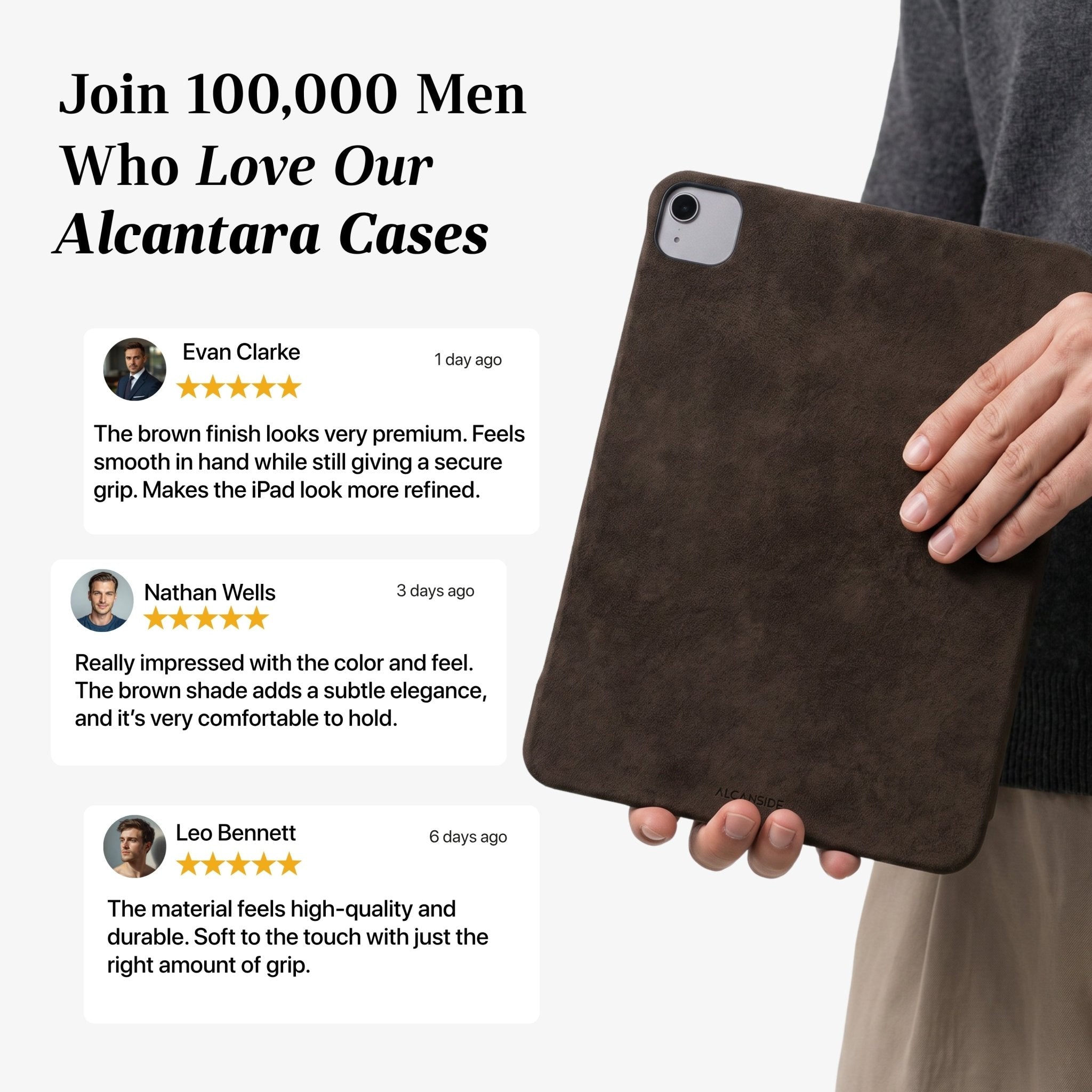 Alcantara iPad Cover - For iPad Air 2026 (13 inch) - Chocolate Brown - Alcanside