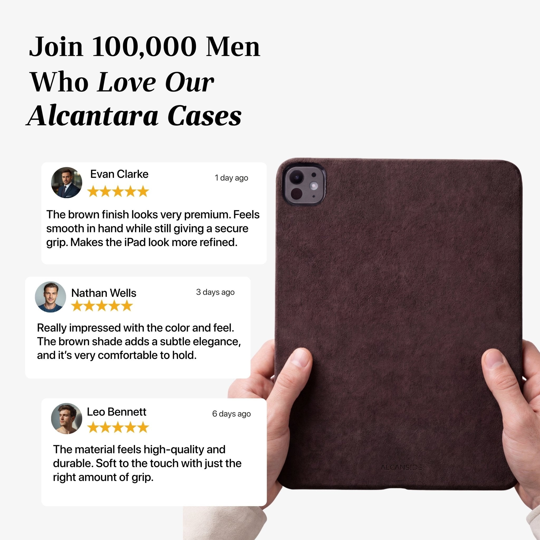 Alcantara iPad Cover - For iPad Pro (11 inch) - Chocolate Brown - Alcanside