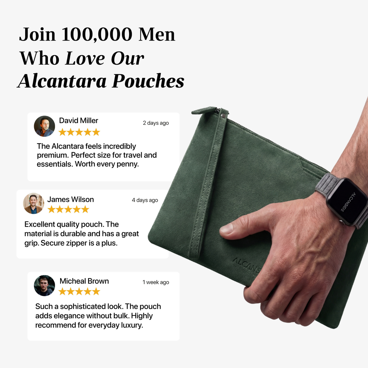 Alcantara Pouch - Midnight Green