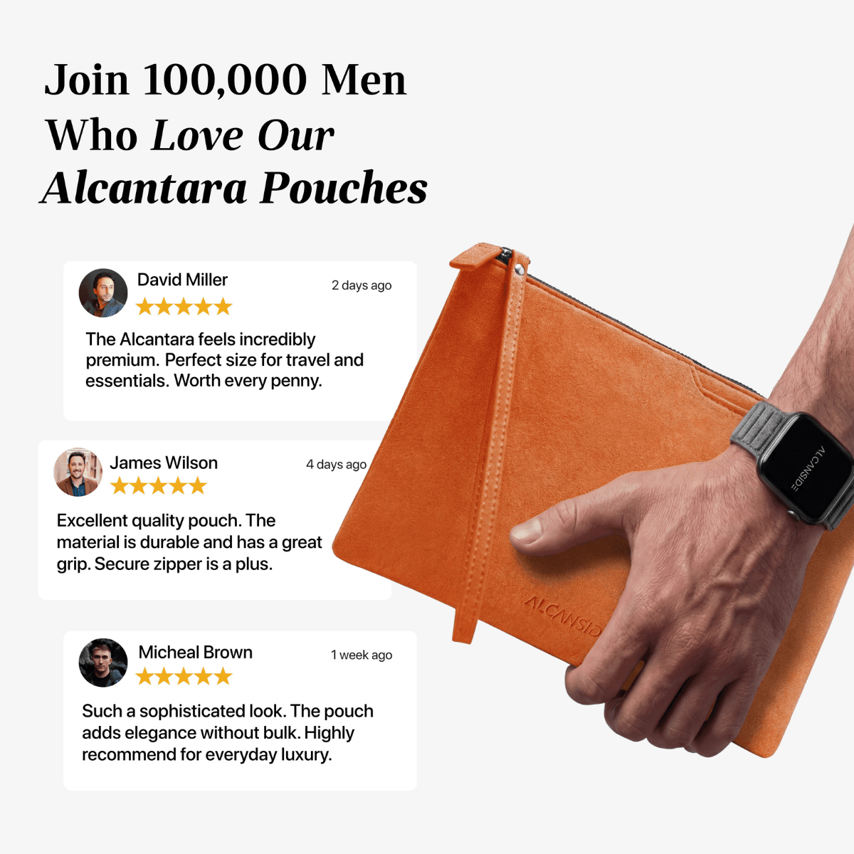 Alcantara Pouch - Orange - Alcanside