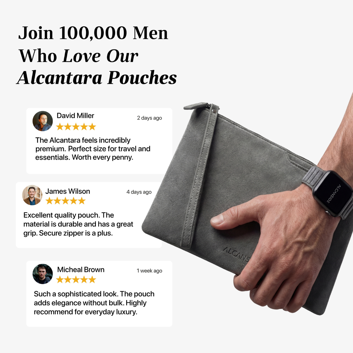 Alcantara Pouch - Space Grey