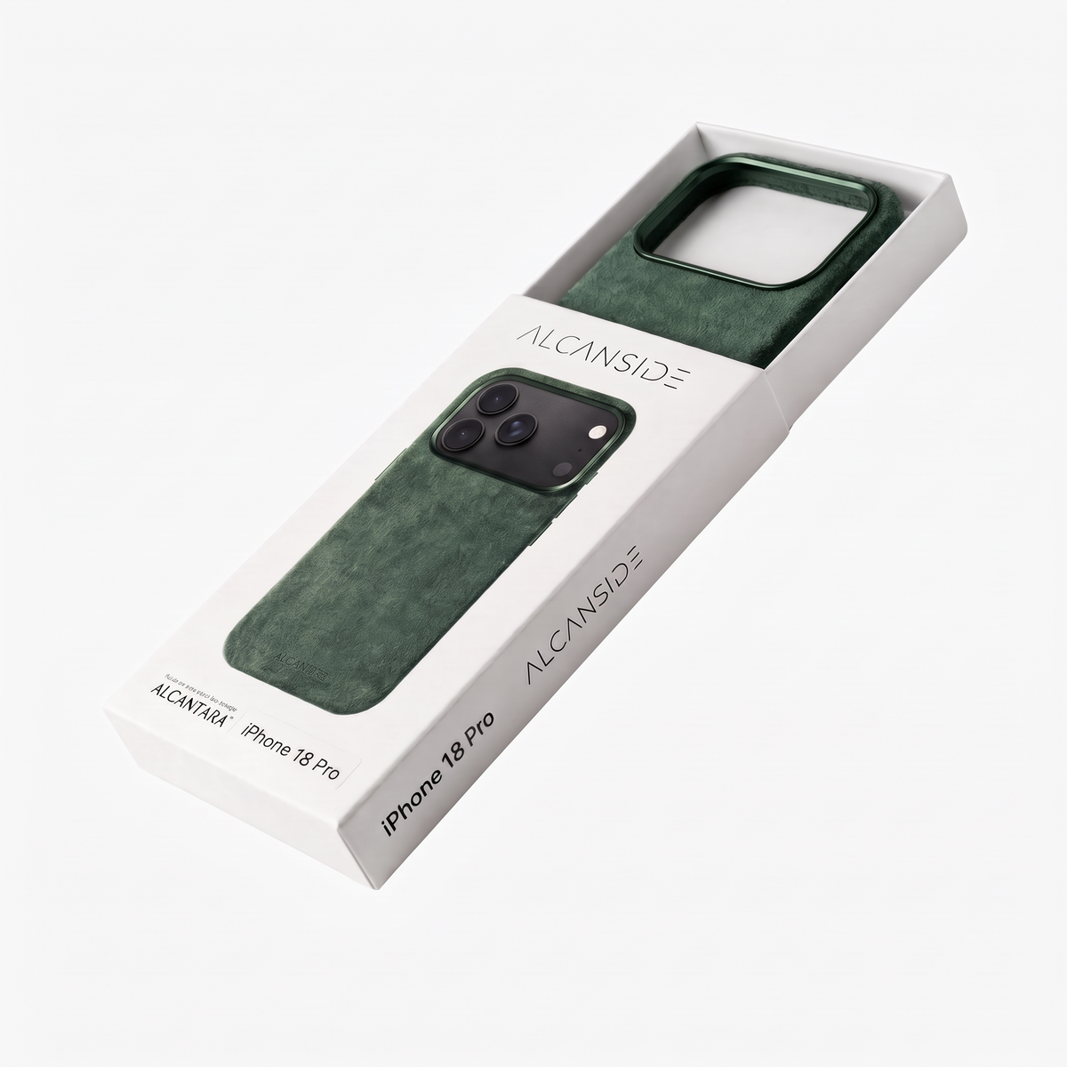 iPhone 18 Pro Alcantara case packaging