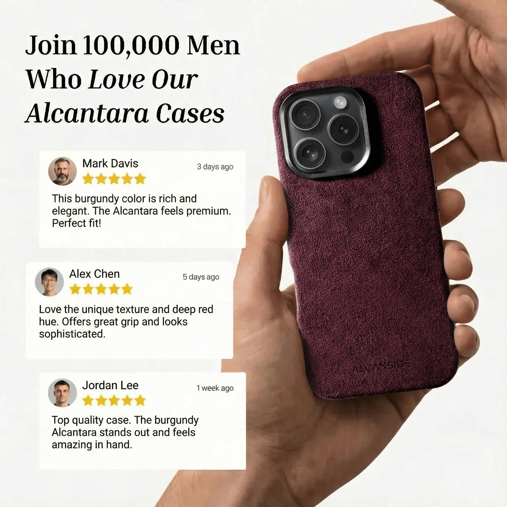 iPhone 16 Pro - Alcantara Case - Wine Red - Alcanside