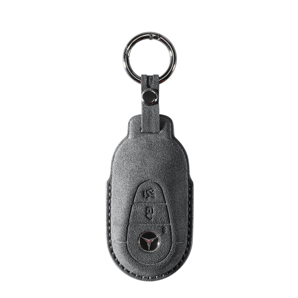 Alcantara Car Key Fob Cover for Mercedes-Benz | Model C with Buckle - Space Grey