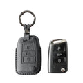 Alcantara Car Key Fob Cover for Volkswagen | Model F with Buckle - Space Grey