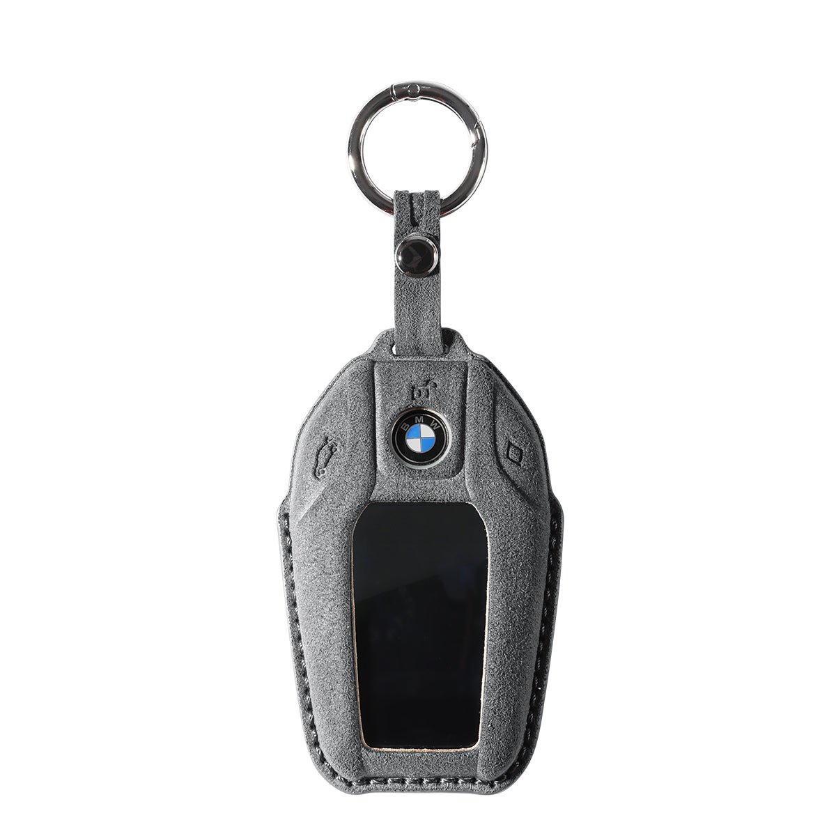 Alcantara Car Key Fob Cover for BMW | Model C with Buckle - Space Grey