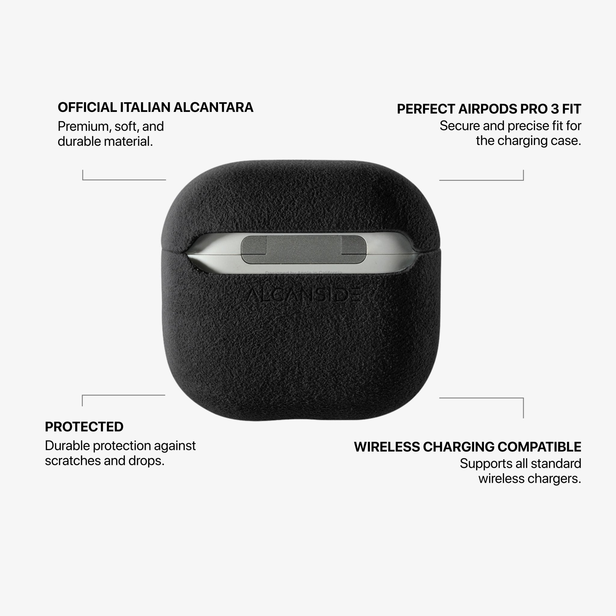 AirPods (4th generation) Alcantara Case - Deep Black - Alcanside