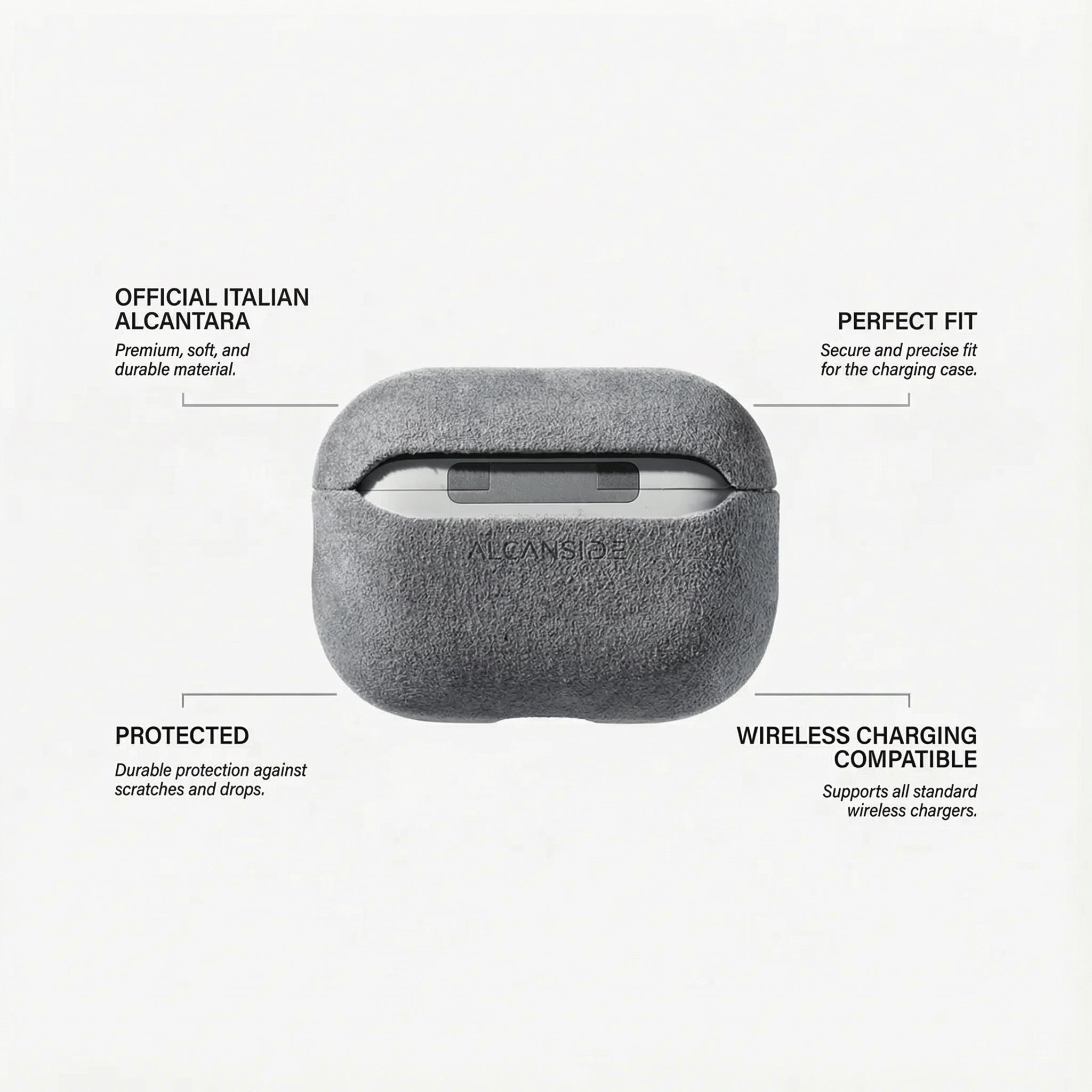 AirPods Pro Alcantara Case - Nardo Gray - Alcanside