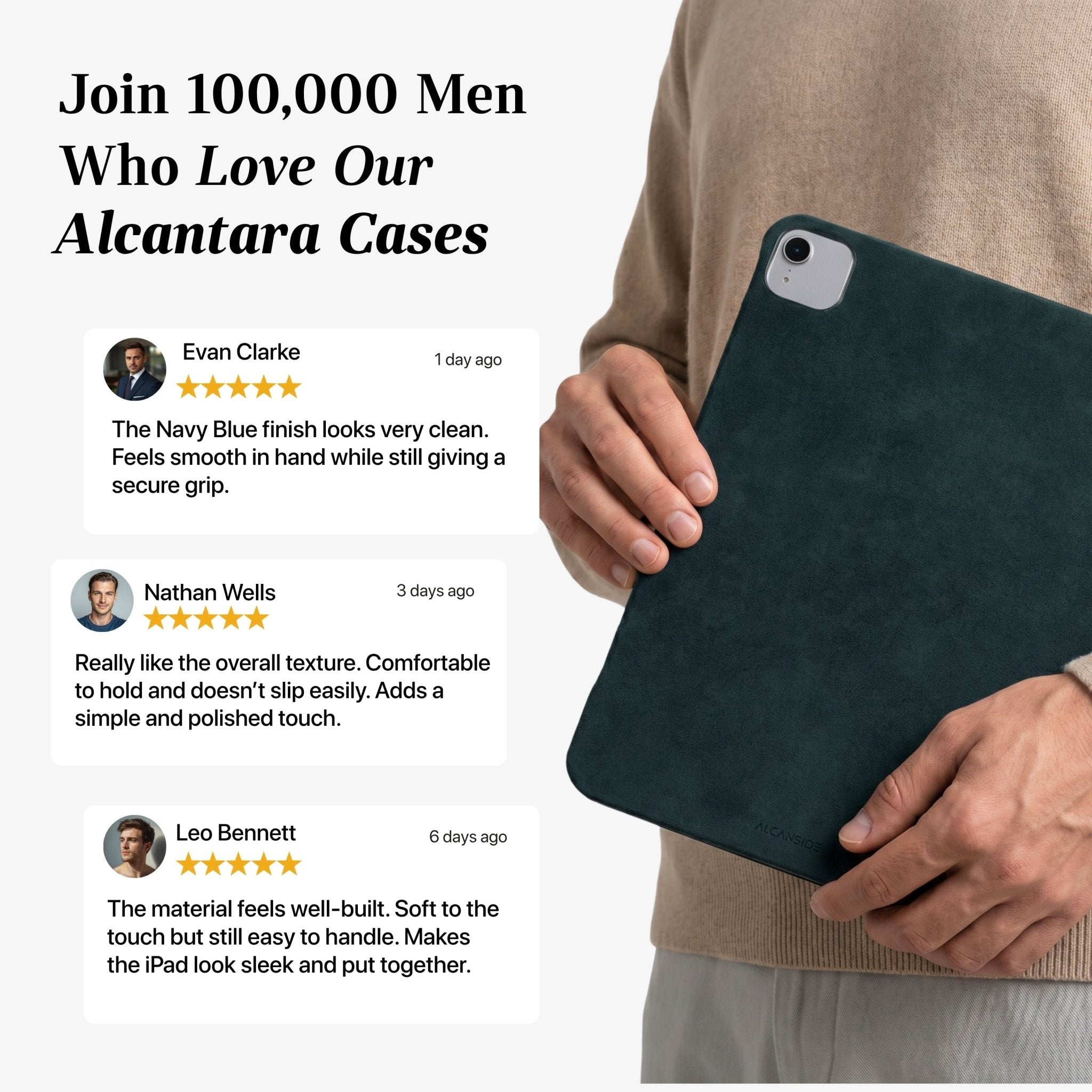 Alcantara iPad Cover - For iPad Air 2026  (13 inch) - Navy Blue - Alcanside