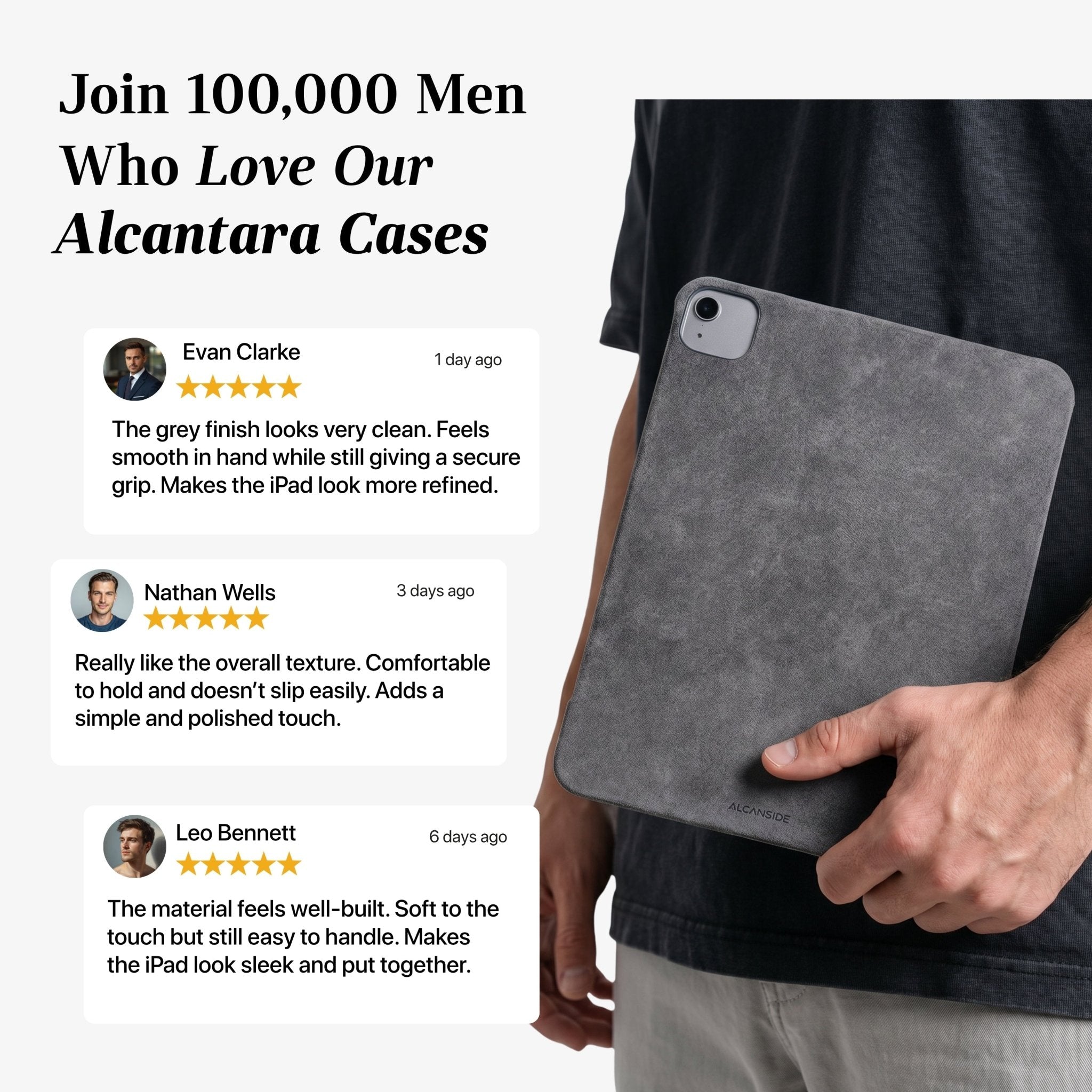 Alcantara iPad Cover - For iPad Air 2026  (13 inch) - Space Grey - Alcanside
