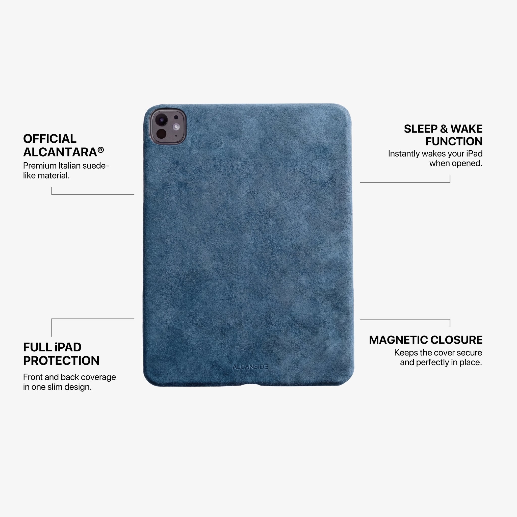 Alcantara iPad Cover - For iPad Pro (11 inch) - Ocean Blue - Alcanside