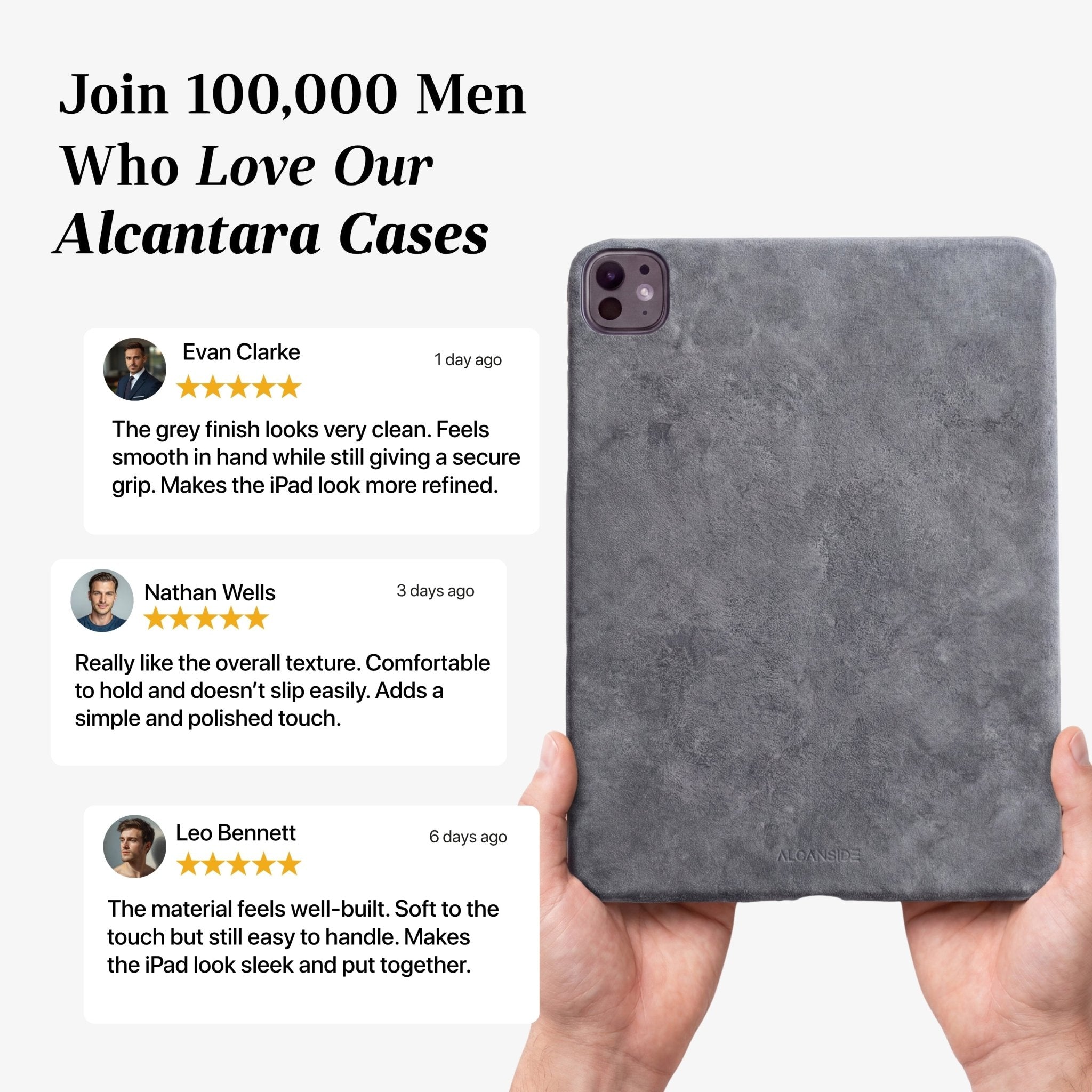 Alcantara iPad Cover - For iPad Pro (13 inch) - Nardo Gray - Alcanside