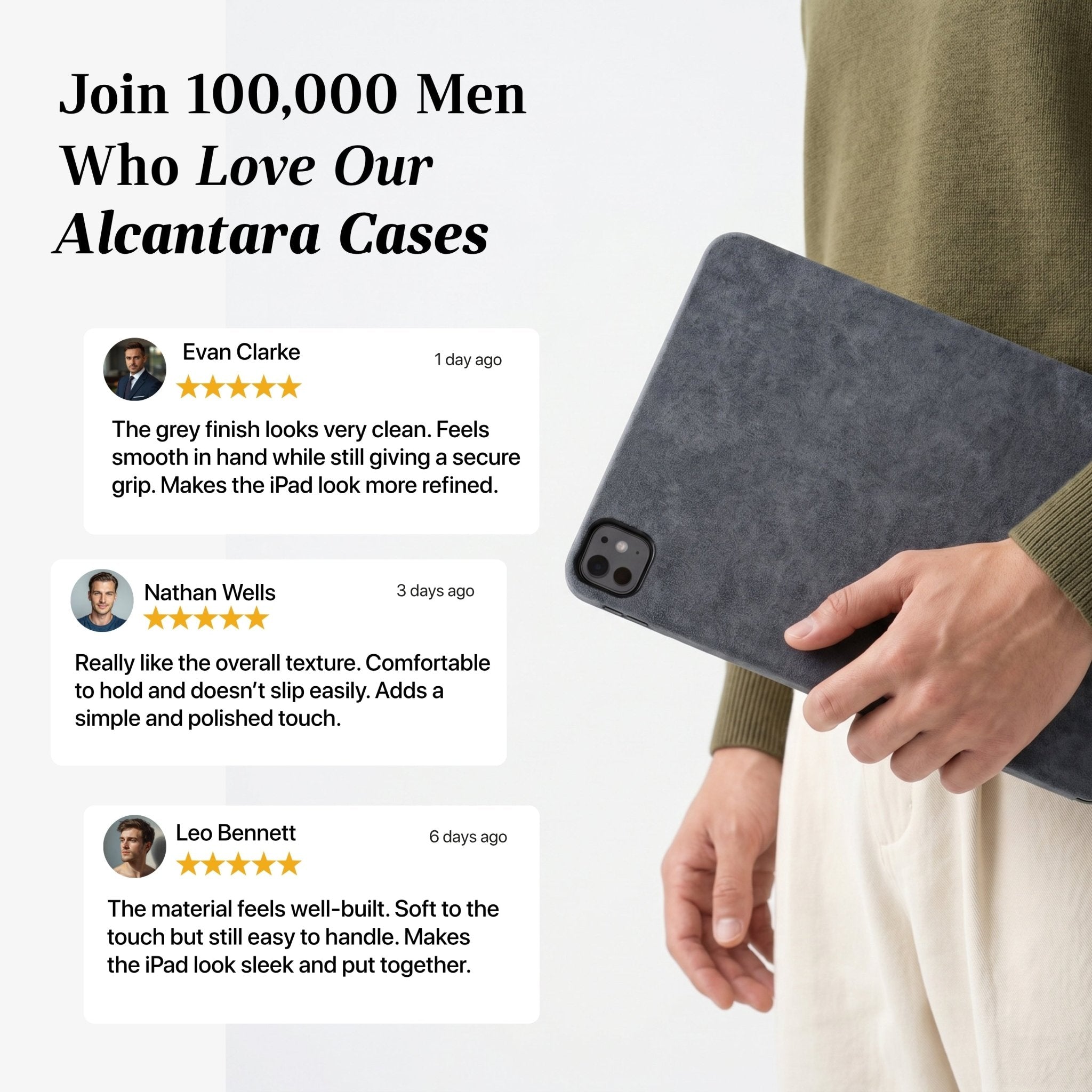 Alcantara iPad Cover - For iPad Pro (13 inch) - Space Grey - Alcanside