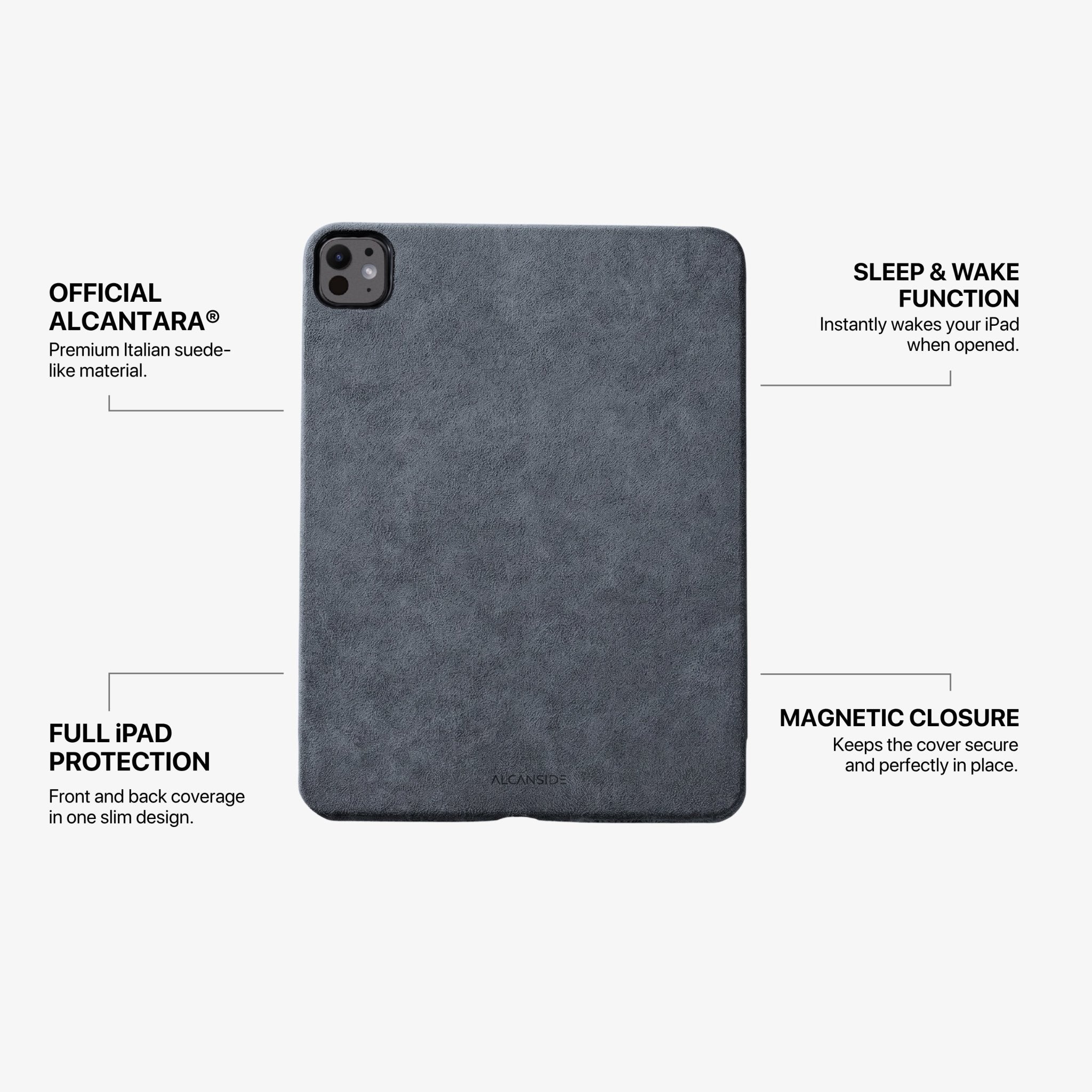 Alcantara iPad Cover - For iPad Pro (13 inch) - Space Grey - Alcanside
