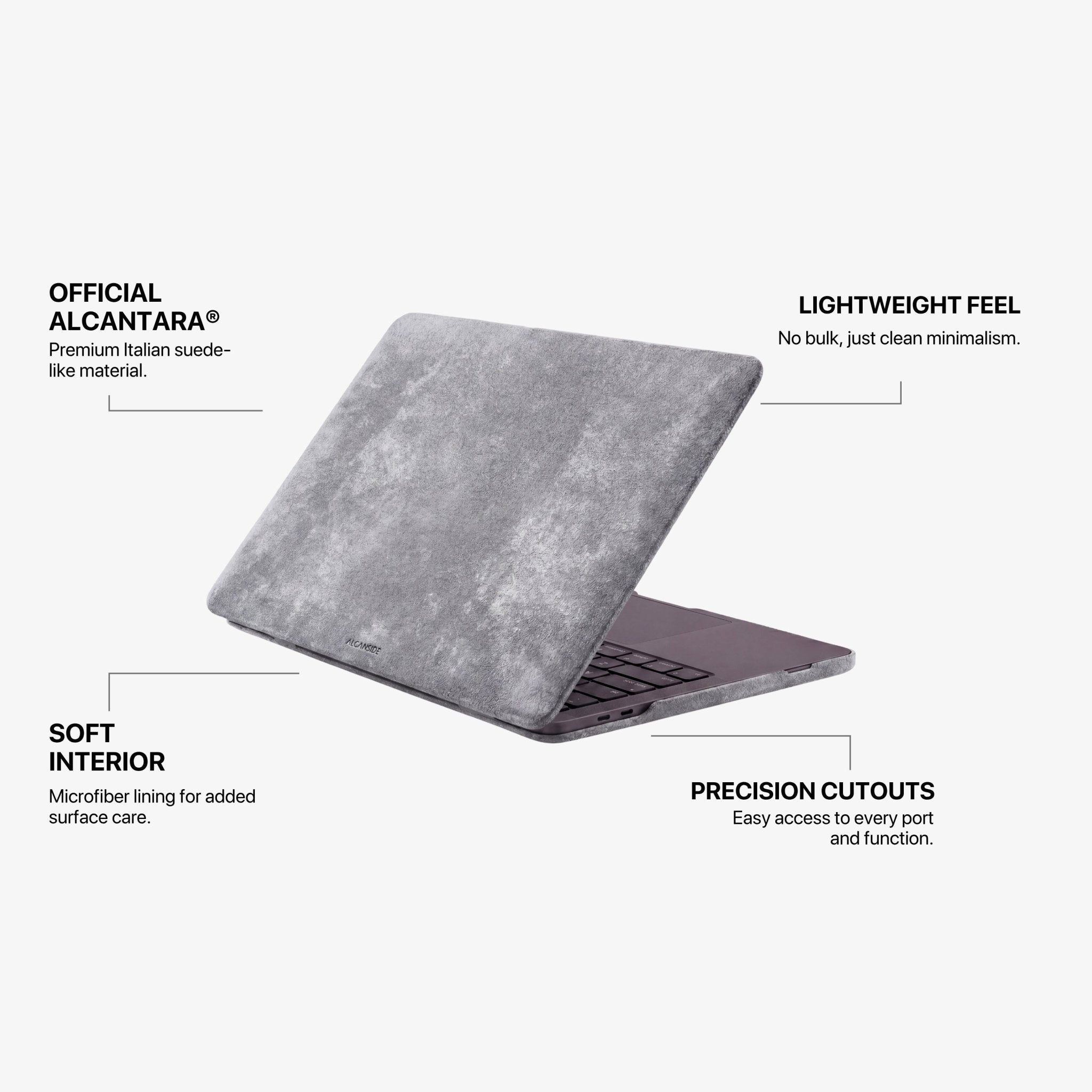 Alcantara MacBook Neo Cover – For 13 inch (2026) – Nardo Gray - Alcanside