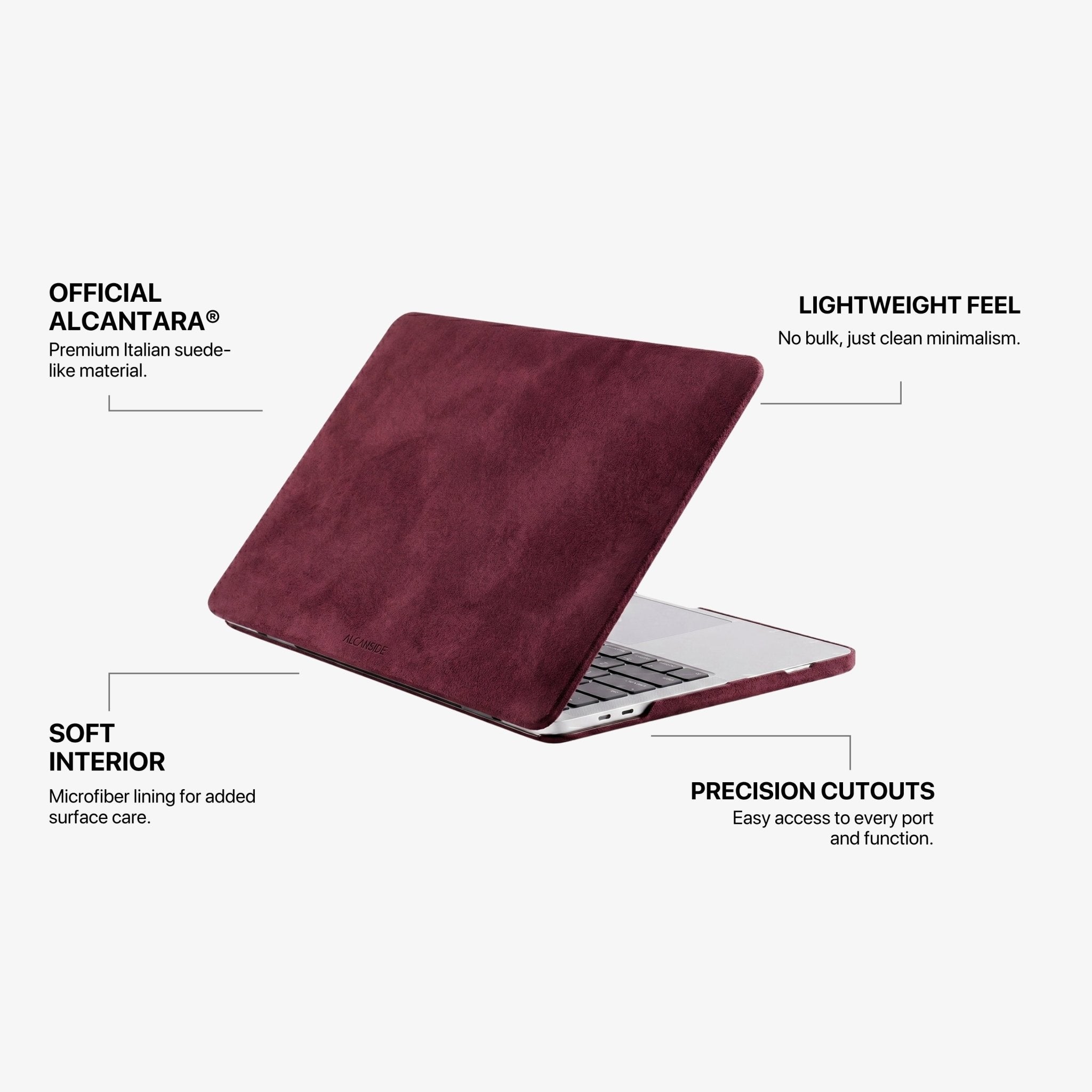Alcantara MacBook Neo Cover – For 13 inch (2026) – Wine Red - Alcanside