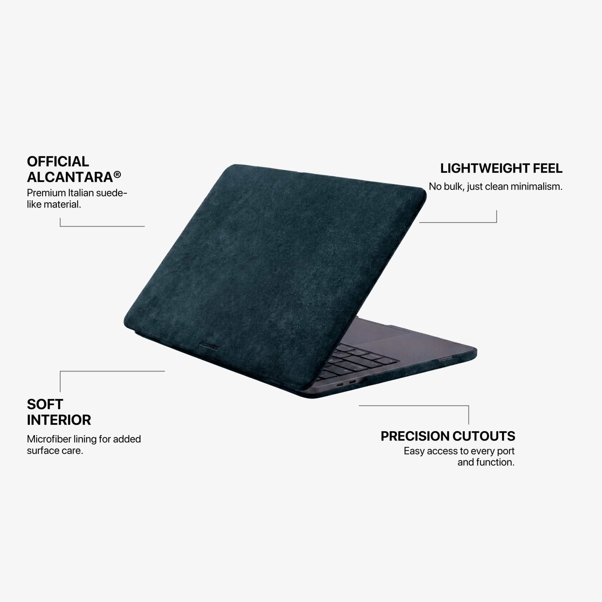 Alcantara MacBook Pro & Pro Max Cover - For 14 inch (2021 - 2025) - Navy Blue - Alcanside