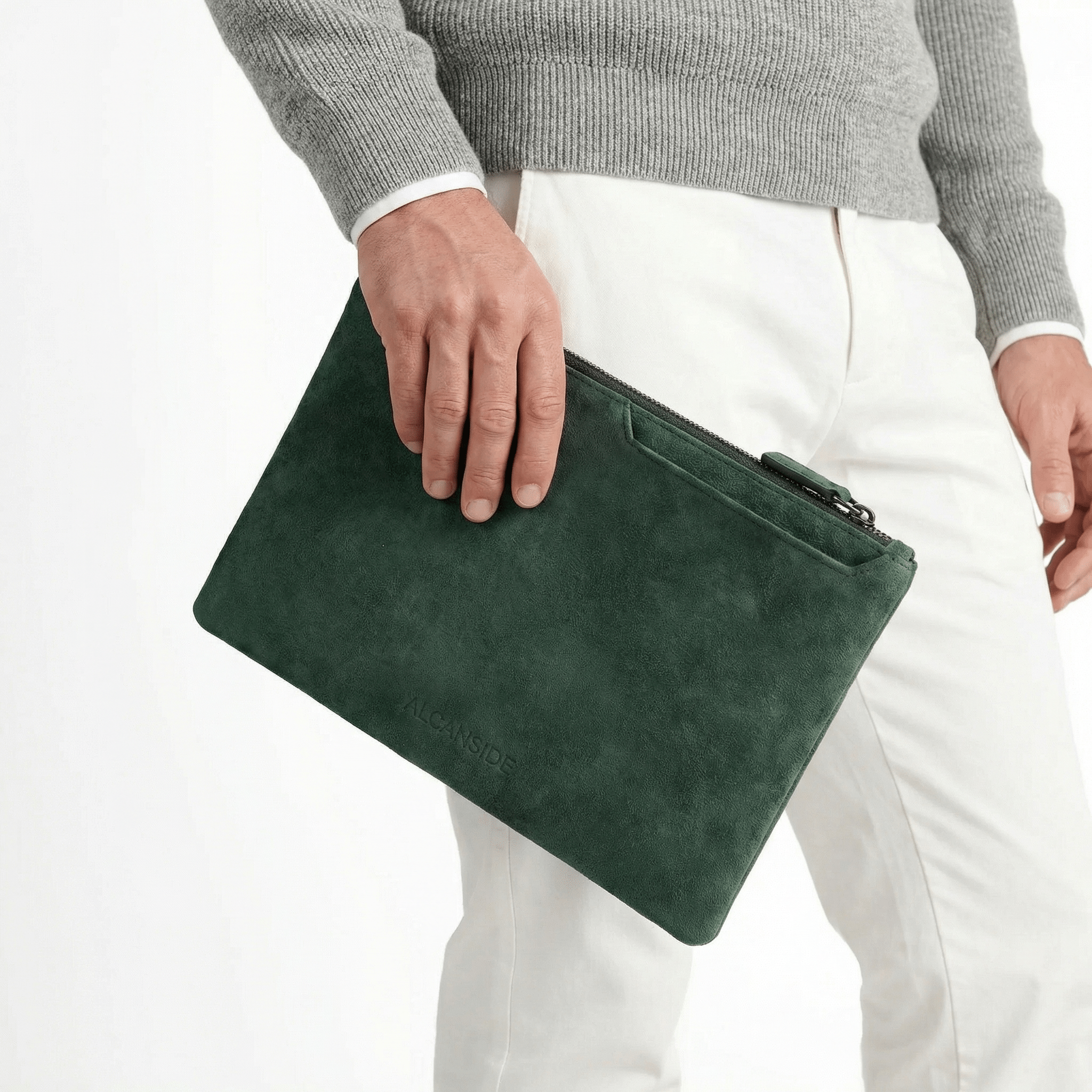 Alcantara Pouch - Midnight Green - Alcanside