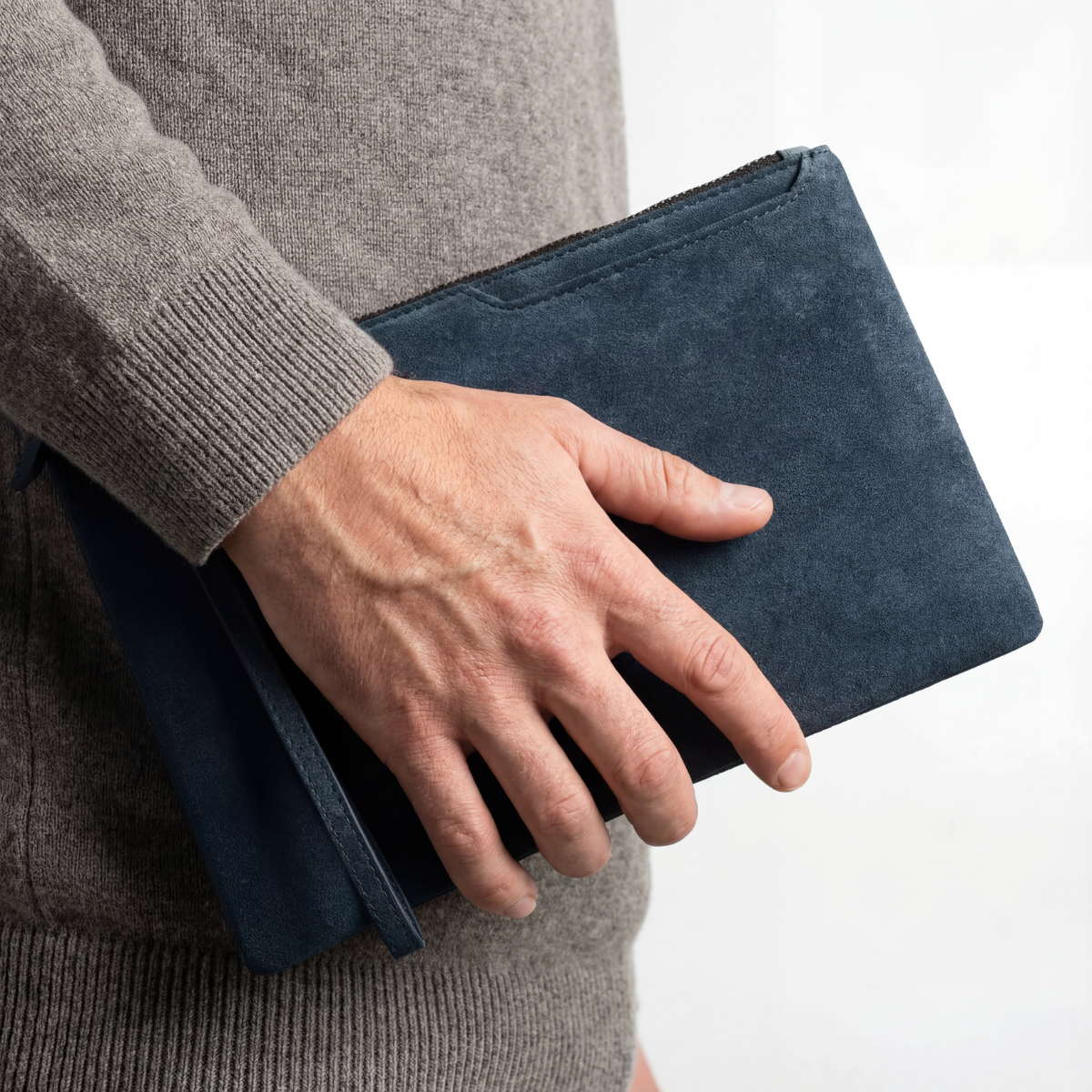 Alcantara Pouch - Navy Blue