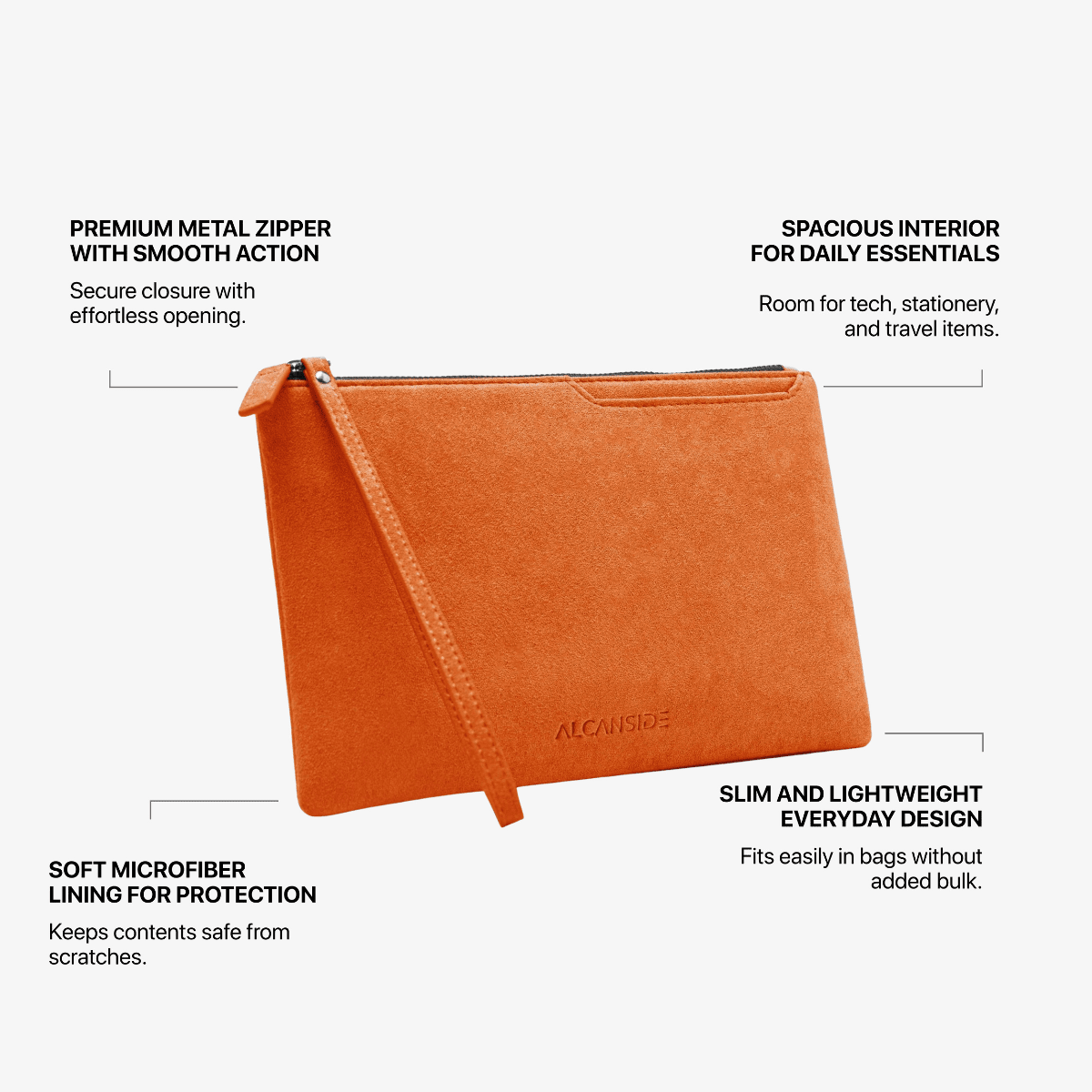 Alcantara Pouch - Orange - Alcanside