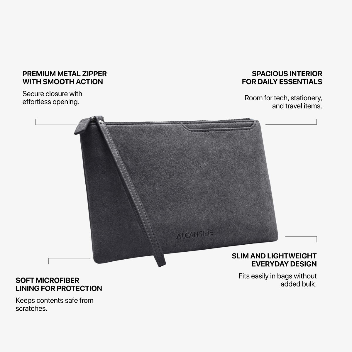 Alcantara Pouch - Space Grey