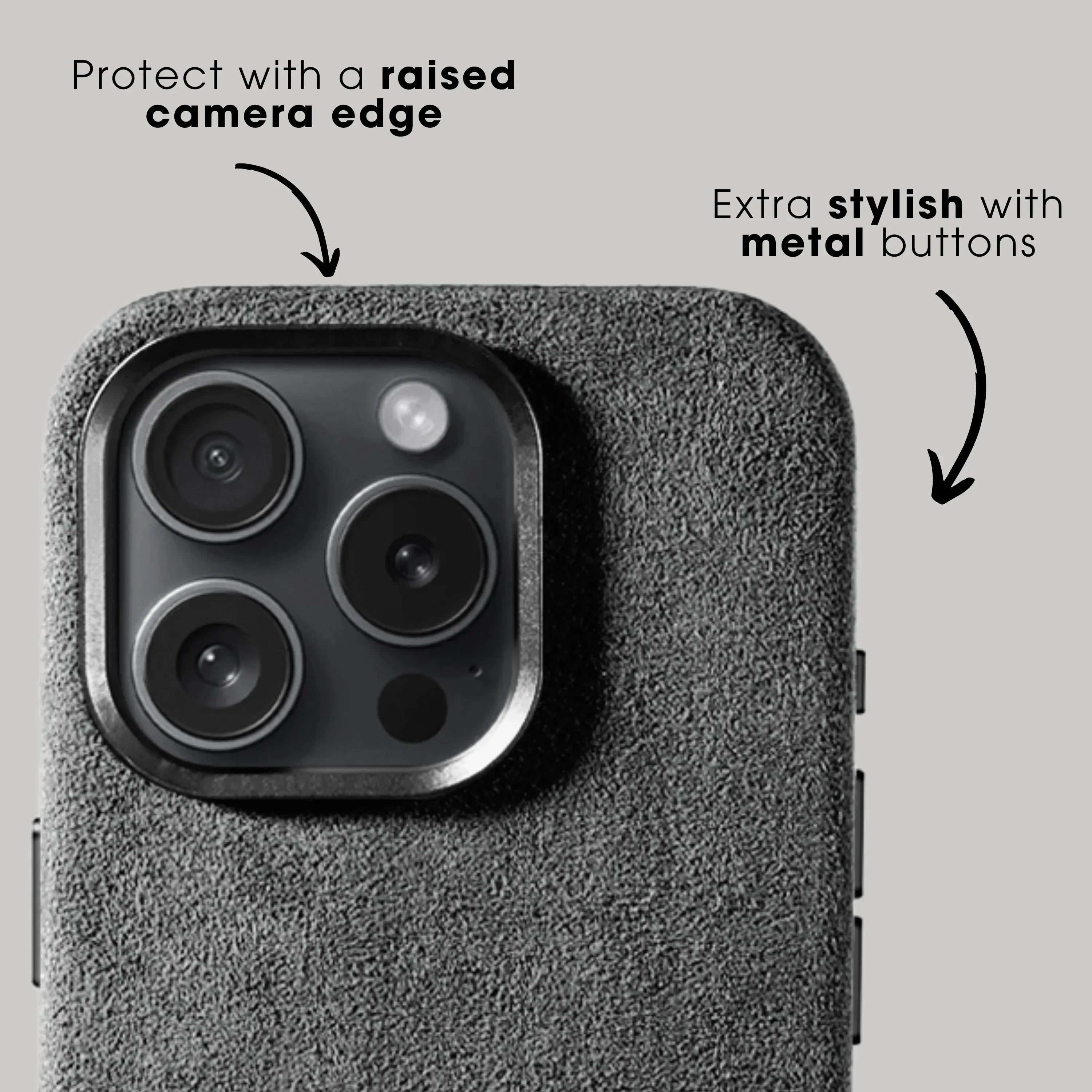 iPhone 16 Pro - Alcantara Hülle - Nardo-Grau