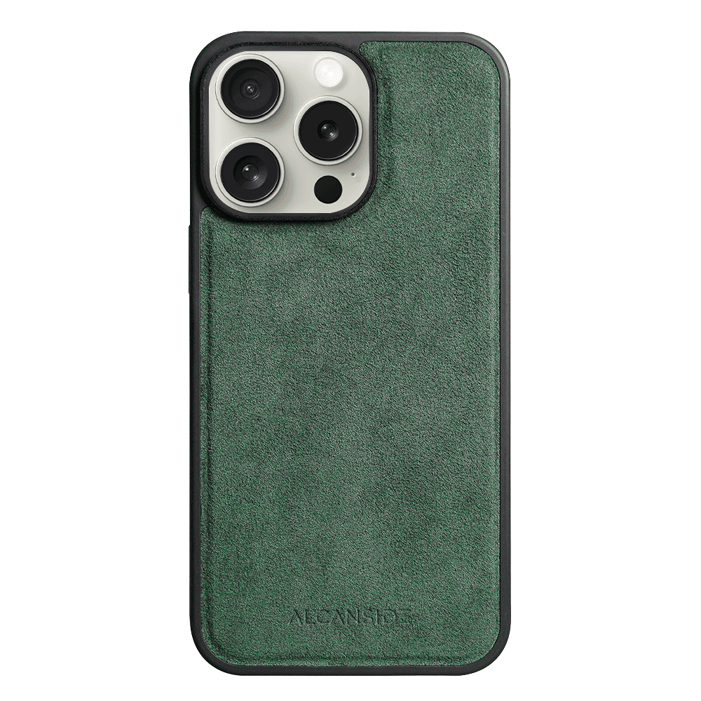 iPhone 15 Pro - Alcantara Case With MagSafe Magnet - Midnight Green - Alcanside
