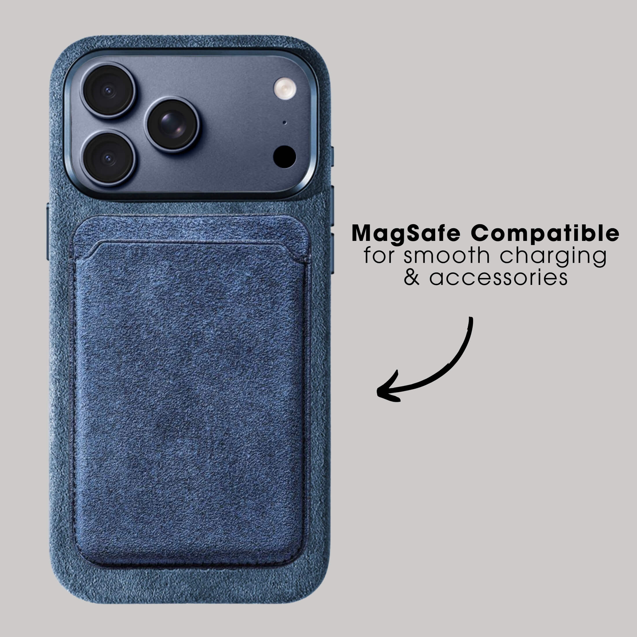 iPhone Alcantara Case + Magsafe Wallet - Ocean Blue