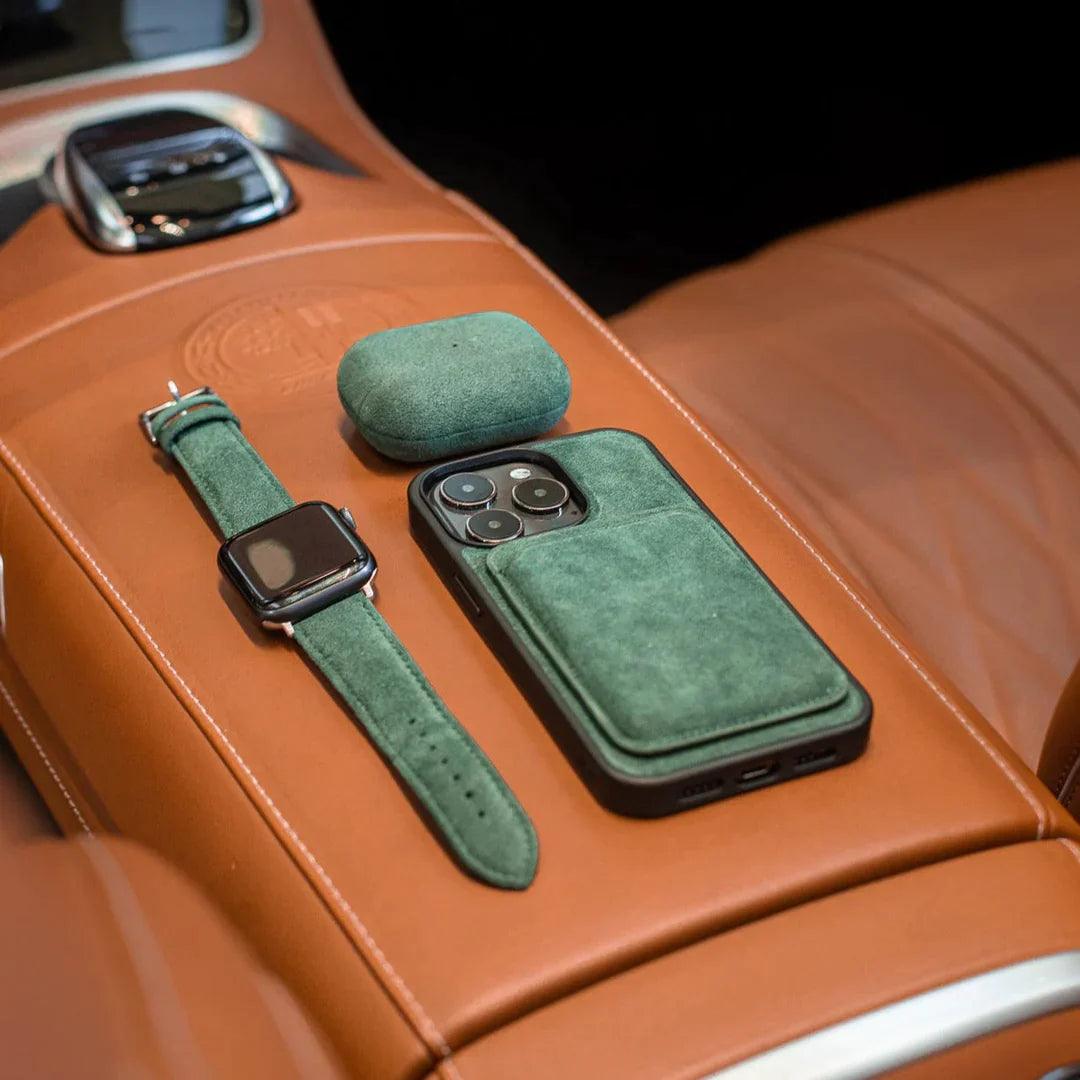 iPhone 12 & 12 Pro - Alcantara Back Cover - Midnight Green - Alcanside