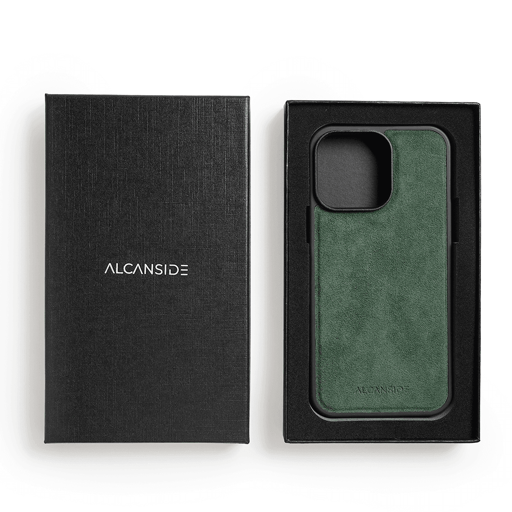 iPhone 12 & 12 Pro - Alcantara Back Cover - Midnight Green - Alcanside