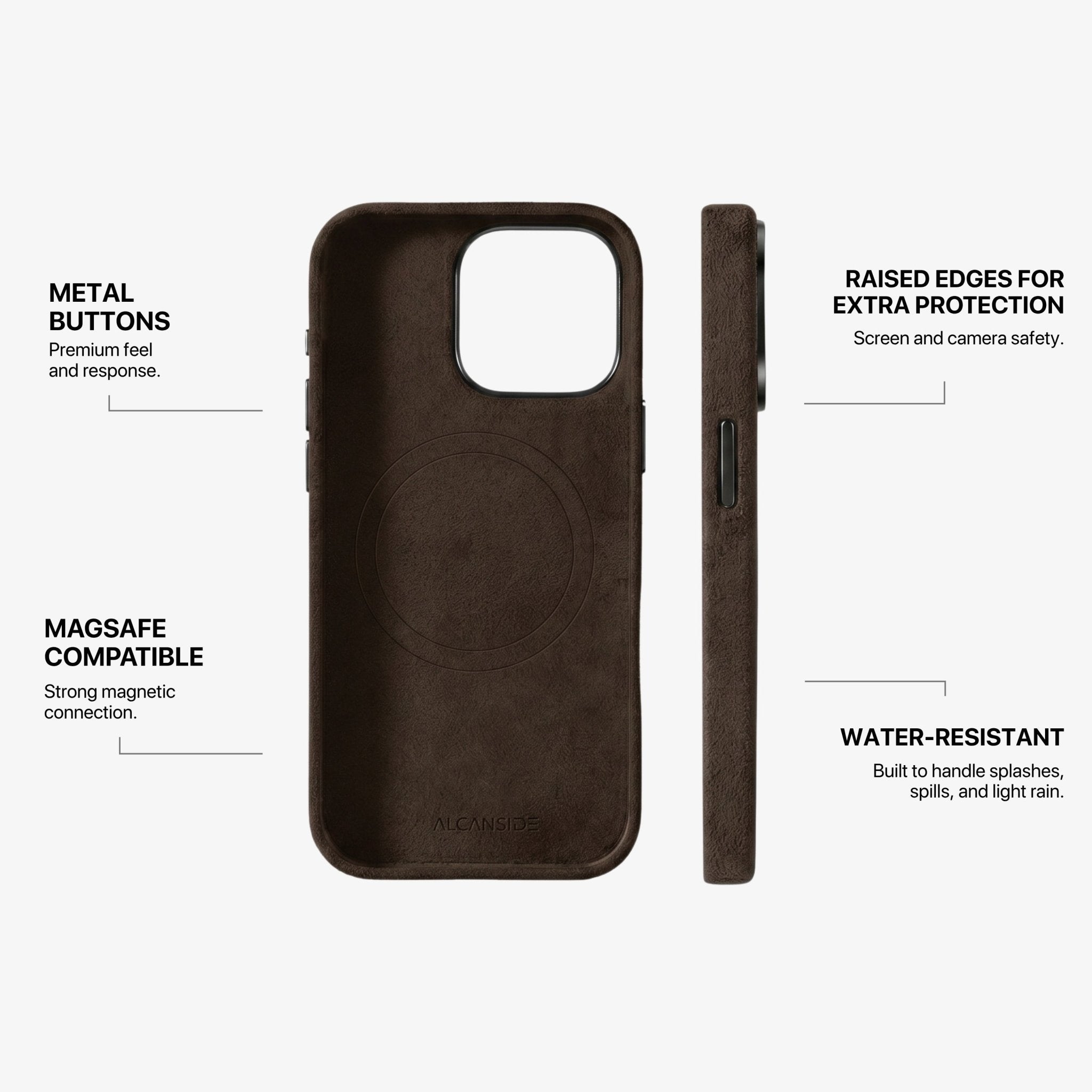 iPhone 15 - Alcantara Case - Chocolate Brown - Alcanside