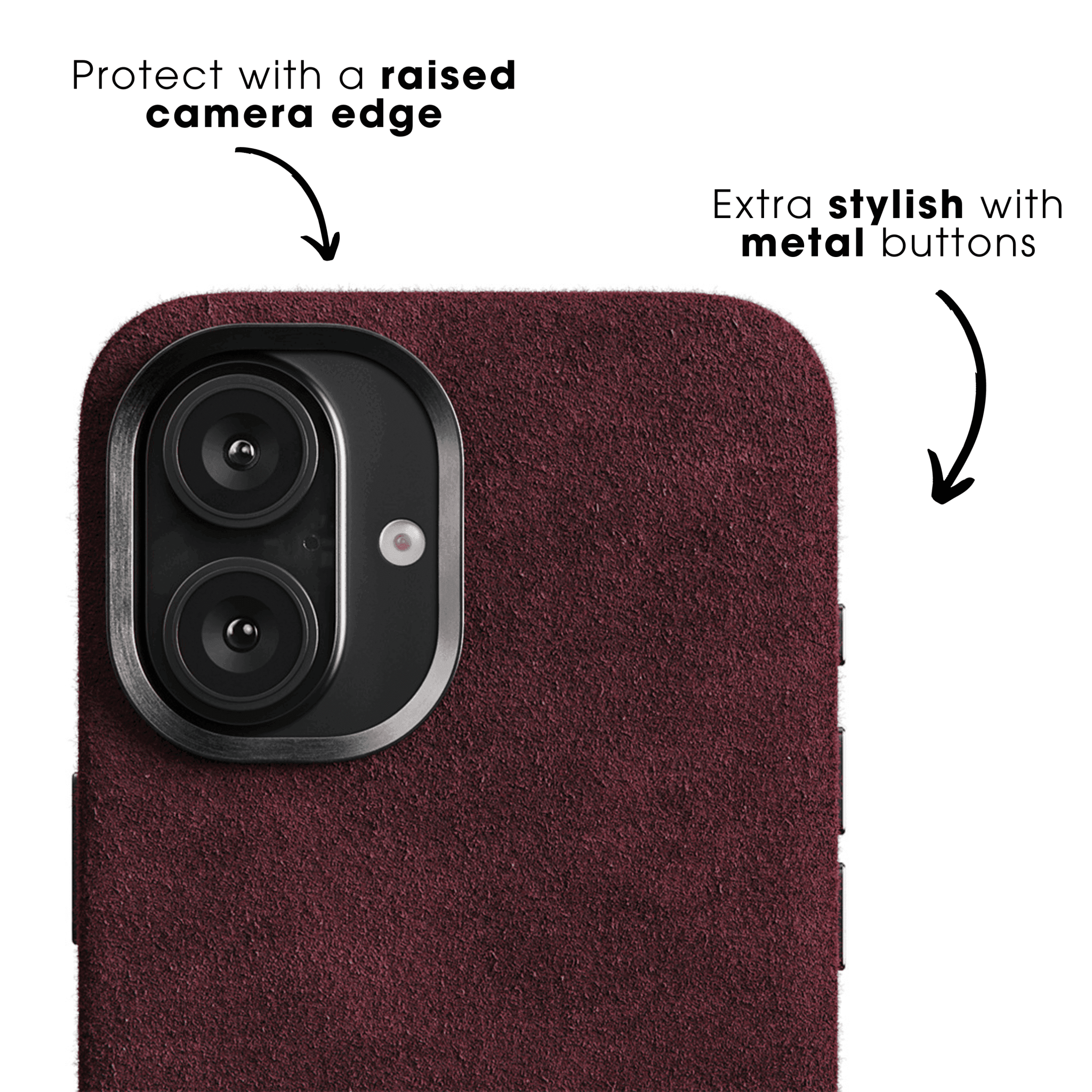 iPhone 16e - Alcantara Case - Wine Red - Alcanside